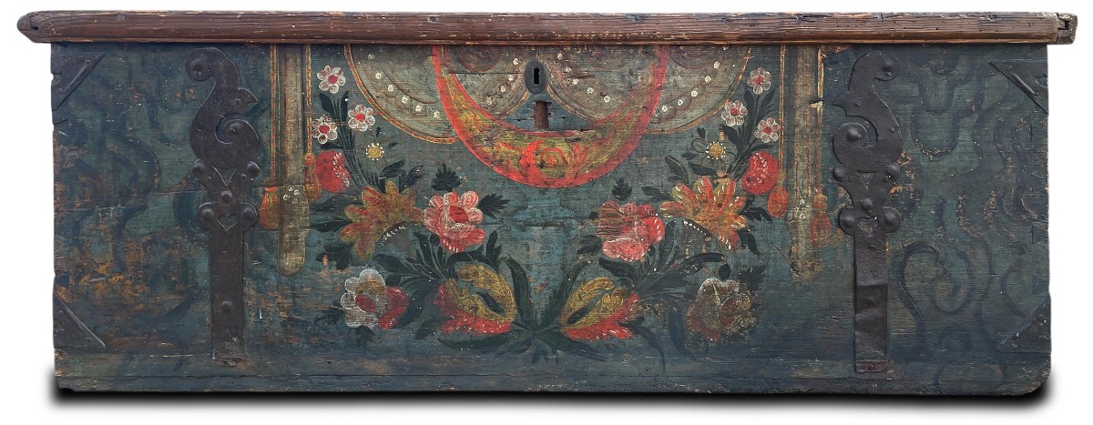 Antica Cassapanca Dipinta con Fiori