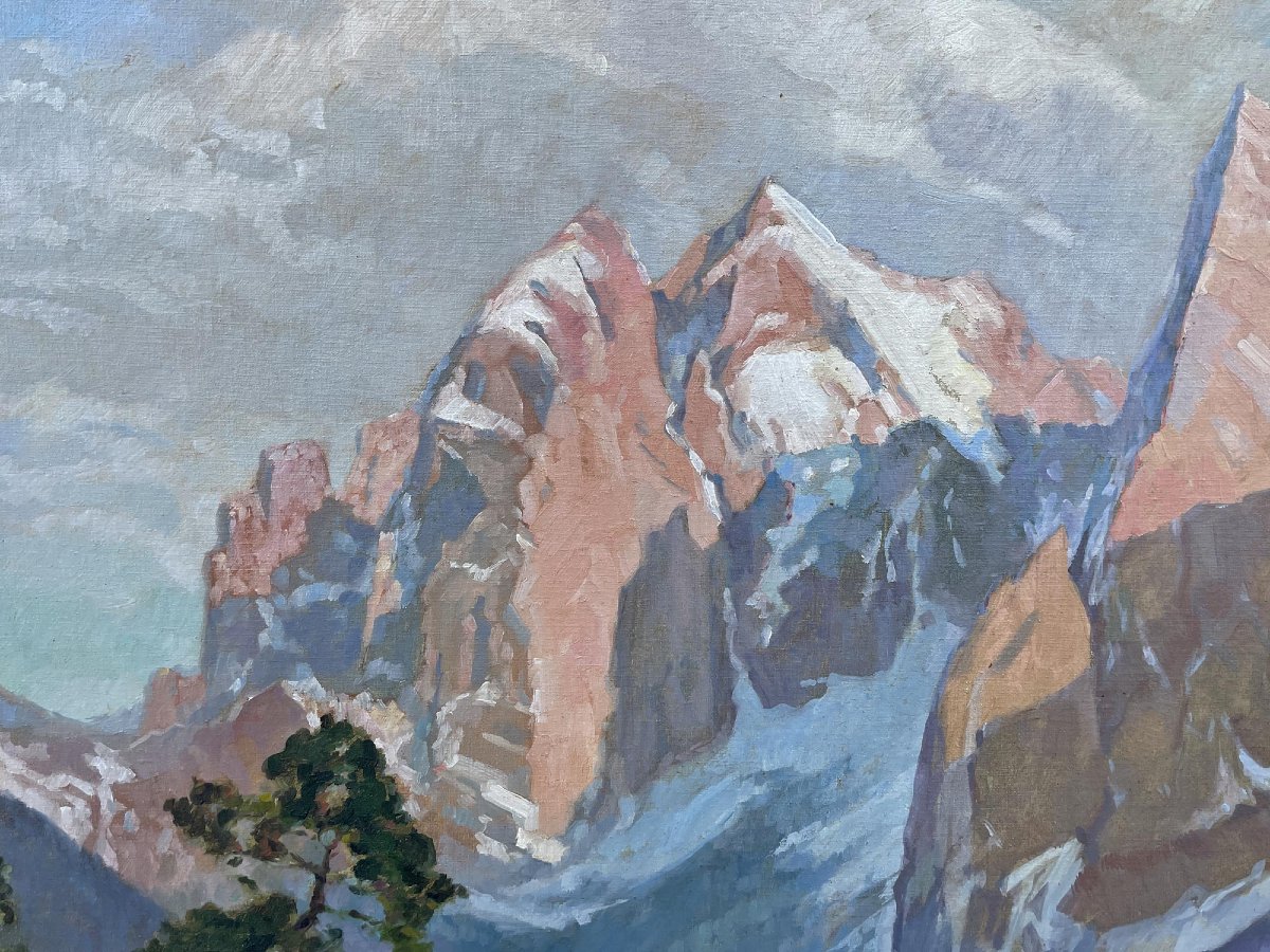 Dipinto Antico "Eibsee e Zugspitze", Herzberg-Schönwald-photo-5