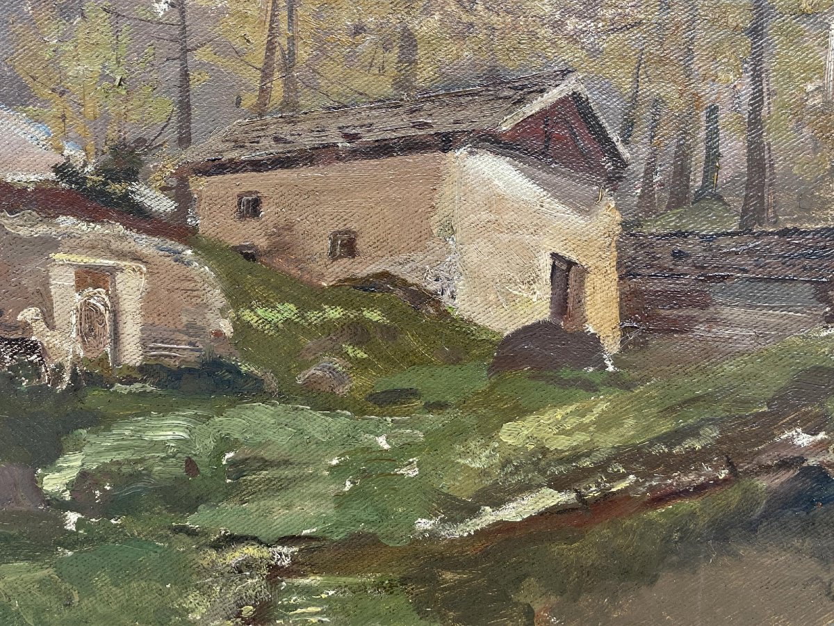 "Tirecorne, Courmayeur", Olio su tela-photo-2