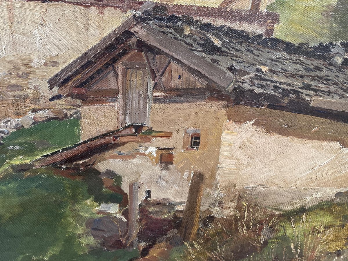 "Tirecorne, Courmayeur", Olio su tela-photo-7