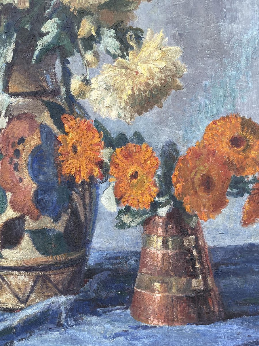 G.Gagneau, composizione con dalie e gerbere-photo-2