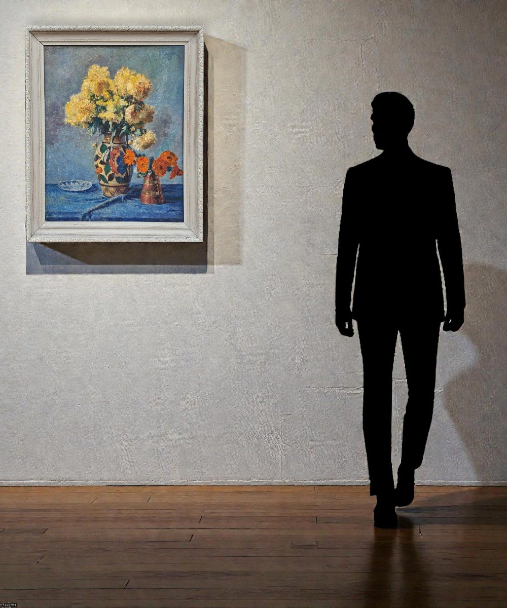 G.Gagneau, composizione con dalie e gerbere-photo-3