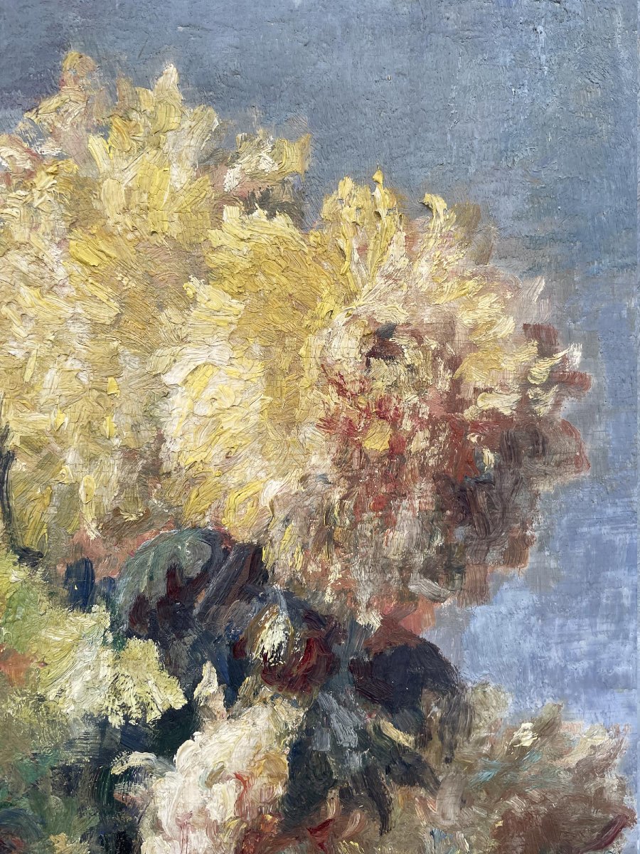 G.Gagneau, composizione con dalie e gerbere-photo-7