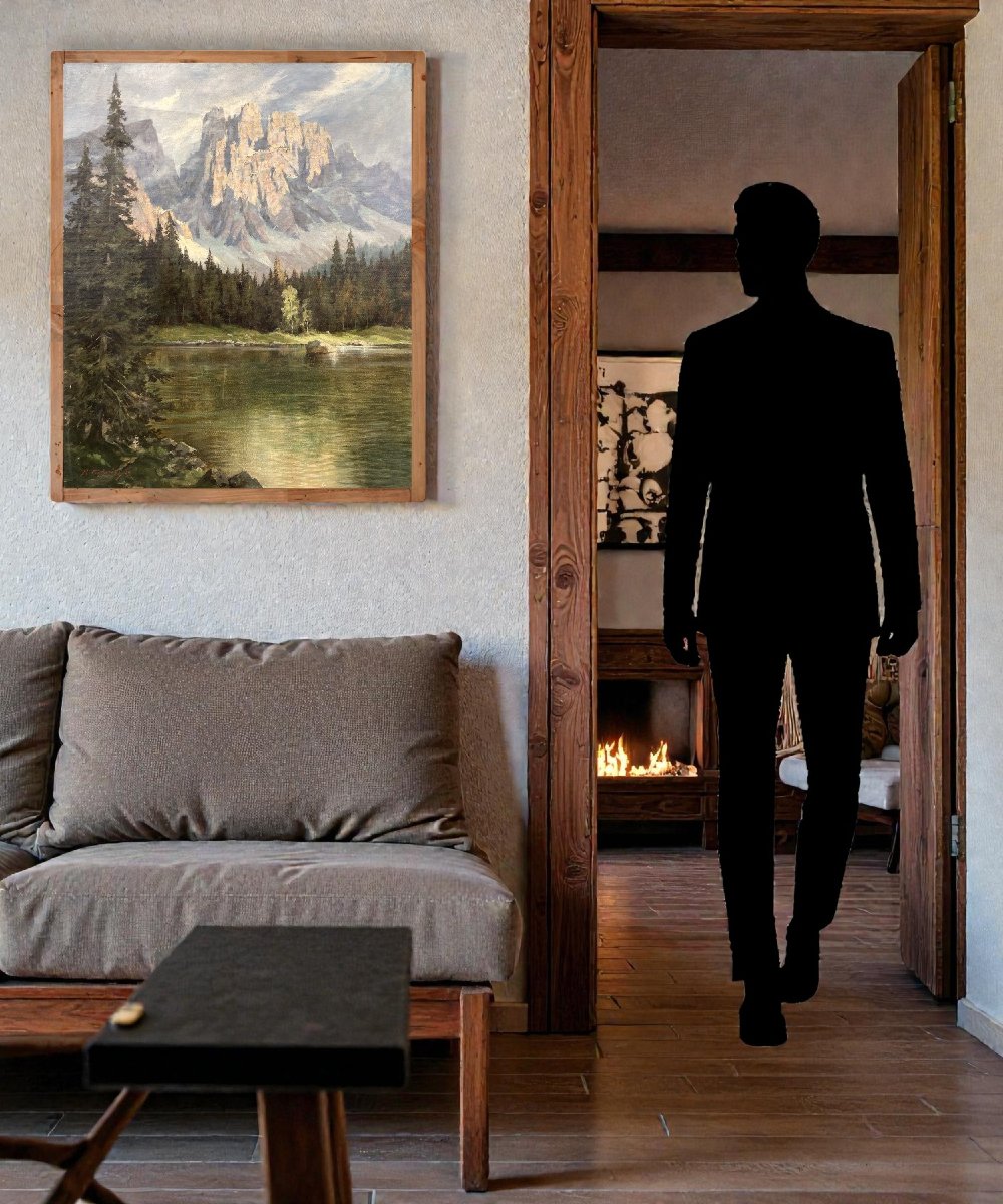 Dipinto Antico "Karersee", Max Pistorius-photo-3