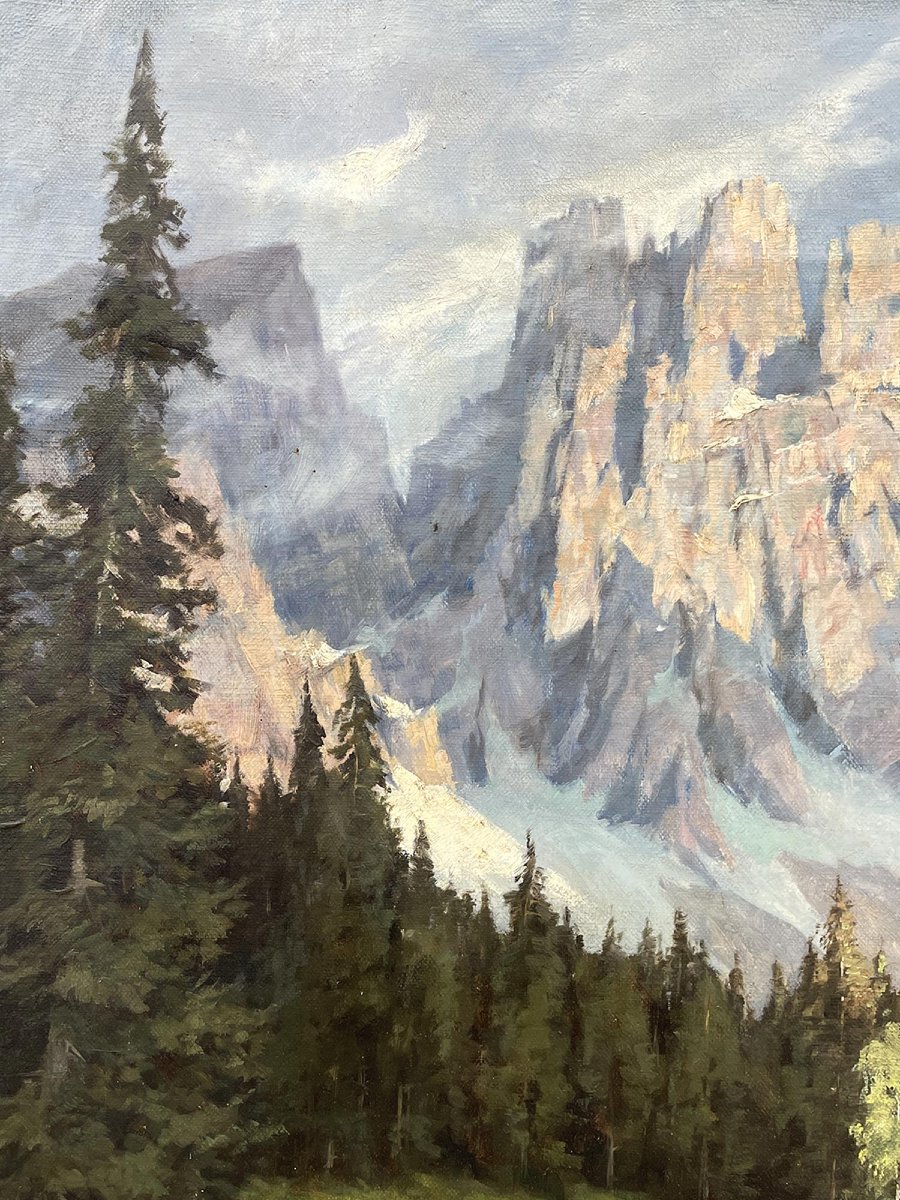 Dipinto Antico "Karersee", Max Pistorius-photo-1