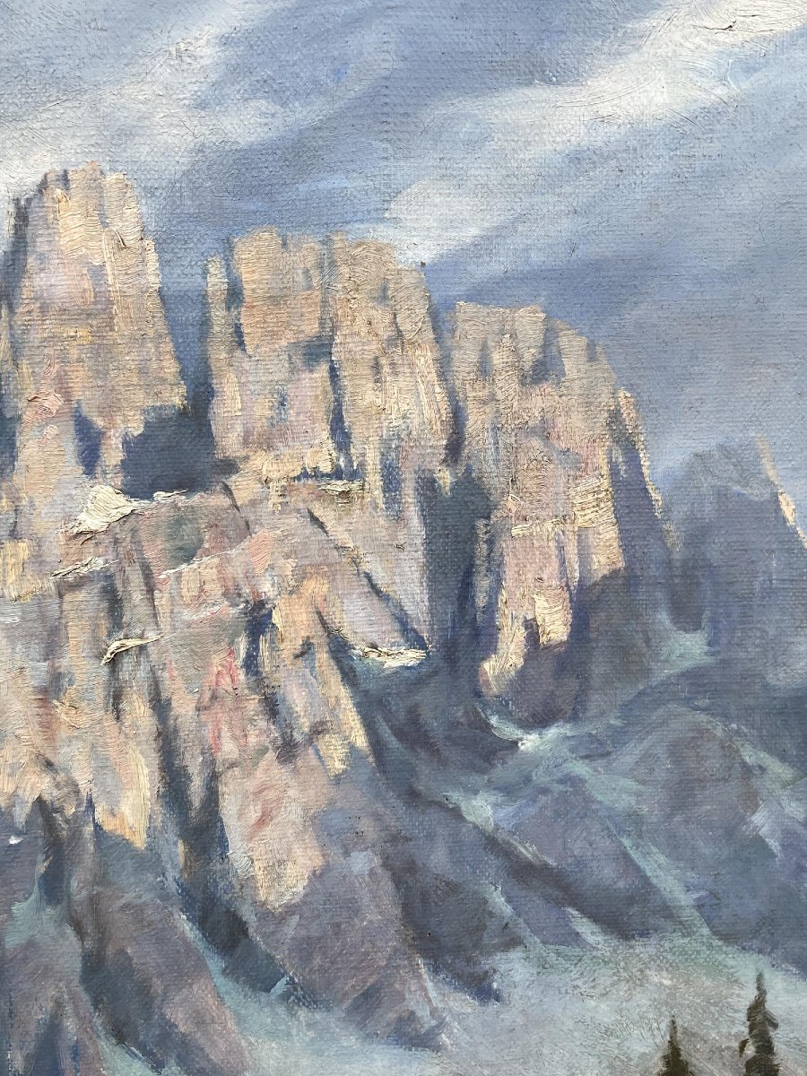 Dipinto Antico "Karersee", Max Pistorius-photo-2