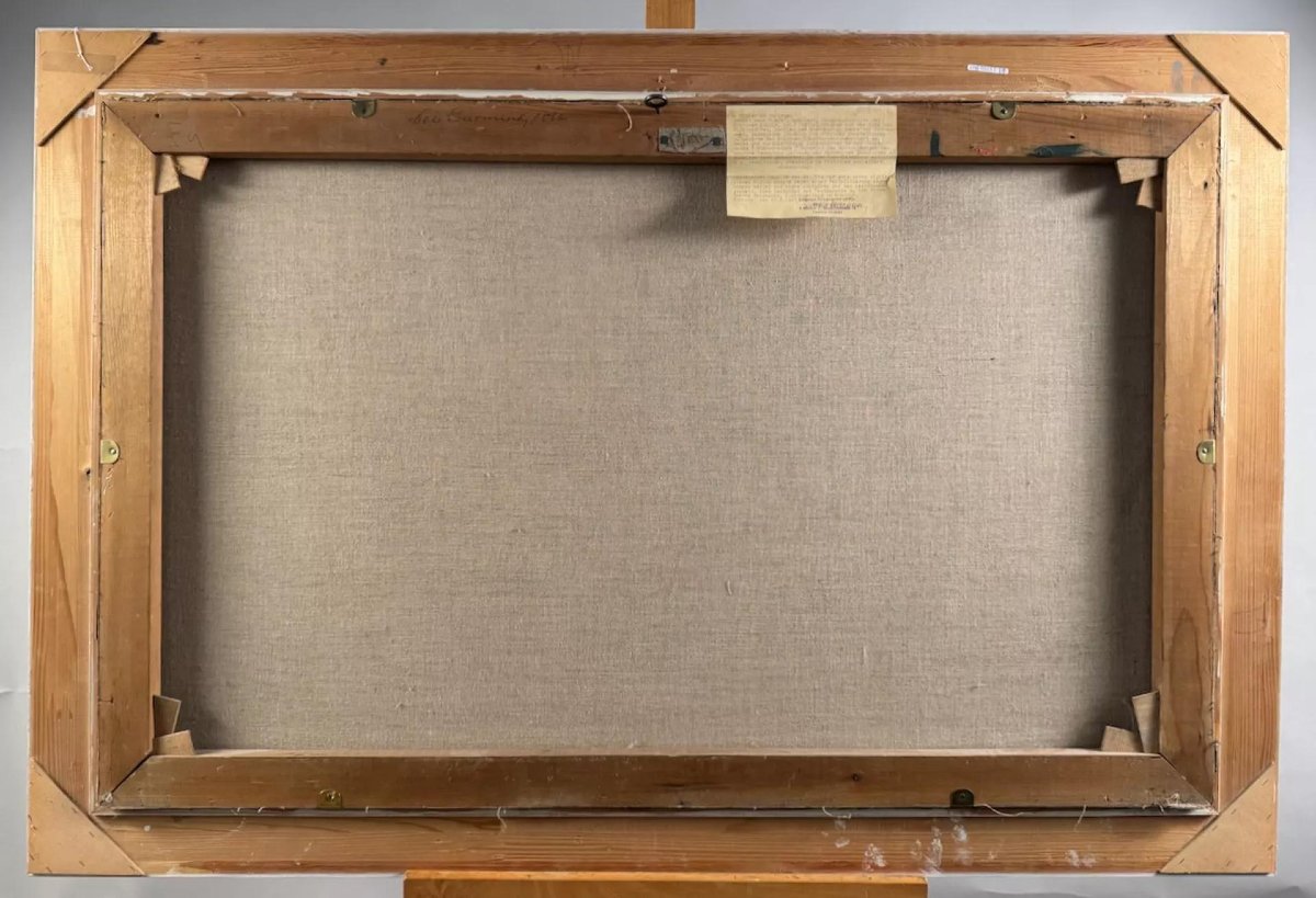 Dipinto Antico "Sciatori a Garmisch, Alpspitze – Adalbert von Wex" - Inizi XX secolo-photo-8