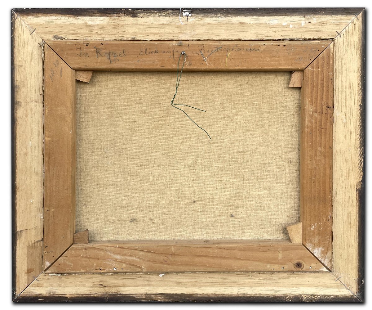 Kippel e  Bietschhorn Dipinto a olio a spatola raffigurante Kippel e il Bietschhorn-photo-8