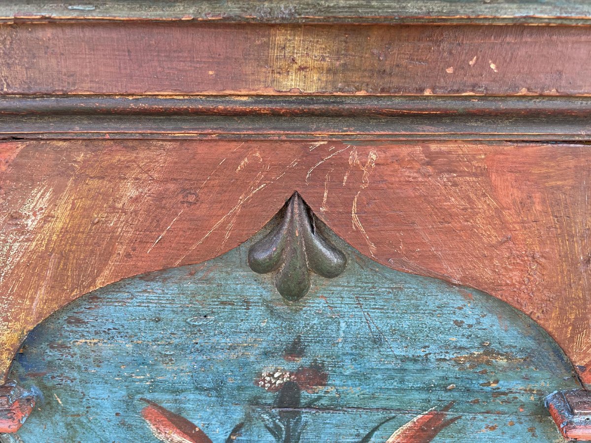 Cassapanca Dipinta Tirolese datata 1801 -photo-5