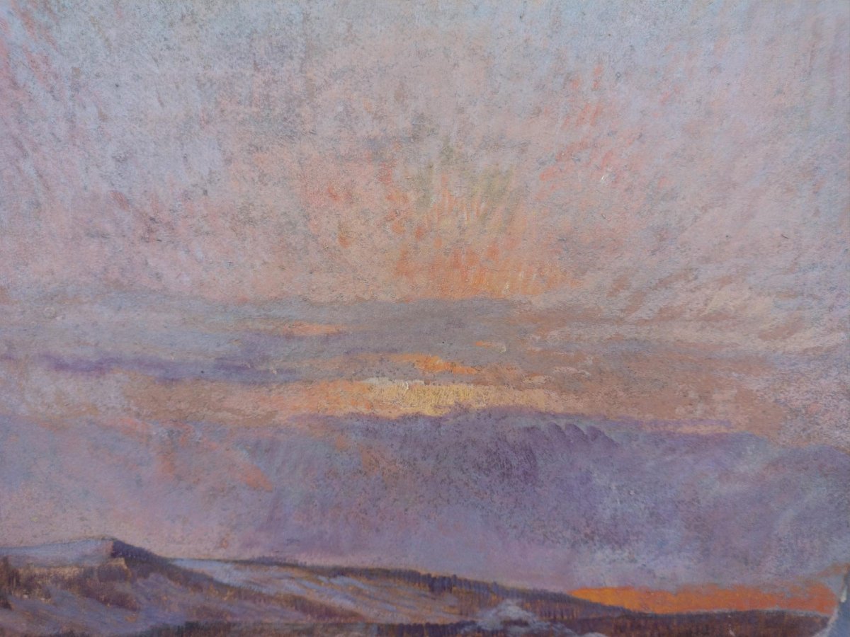 Dipinto Antico con Paesaggio Innevato -photo-2