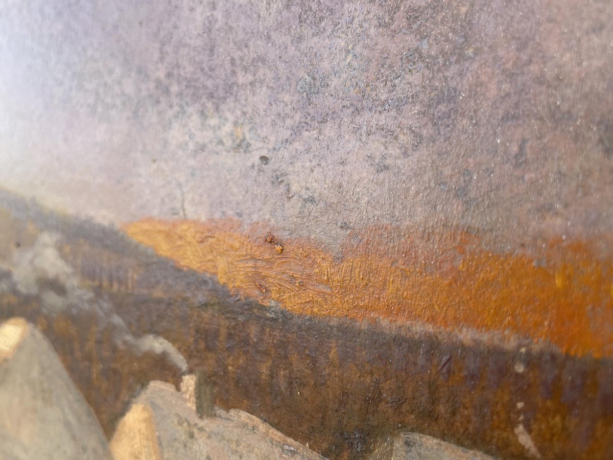 Dipinto Antico con Paesaggio Innevato -photo-6