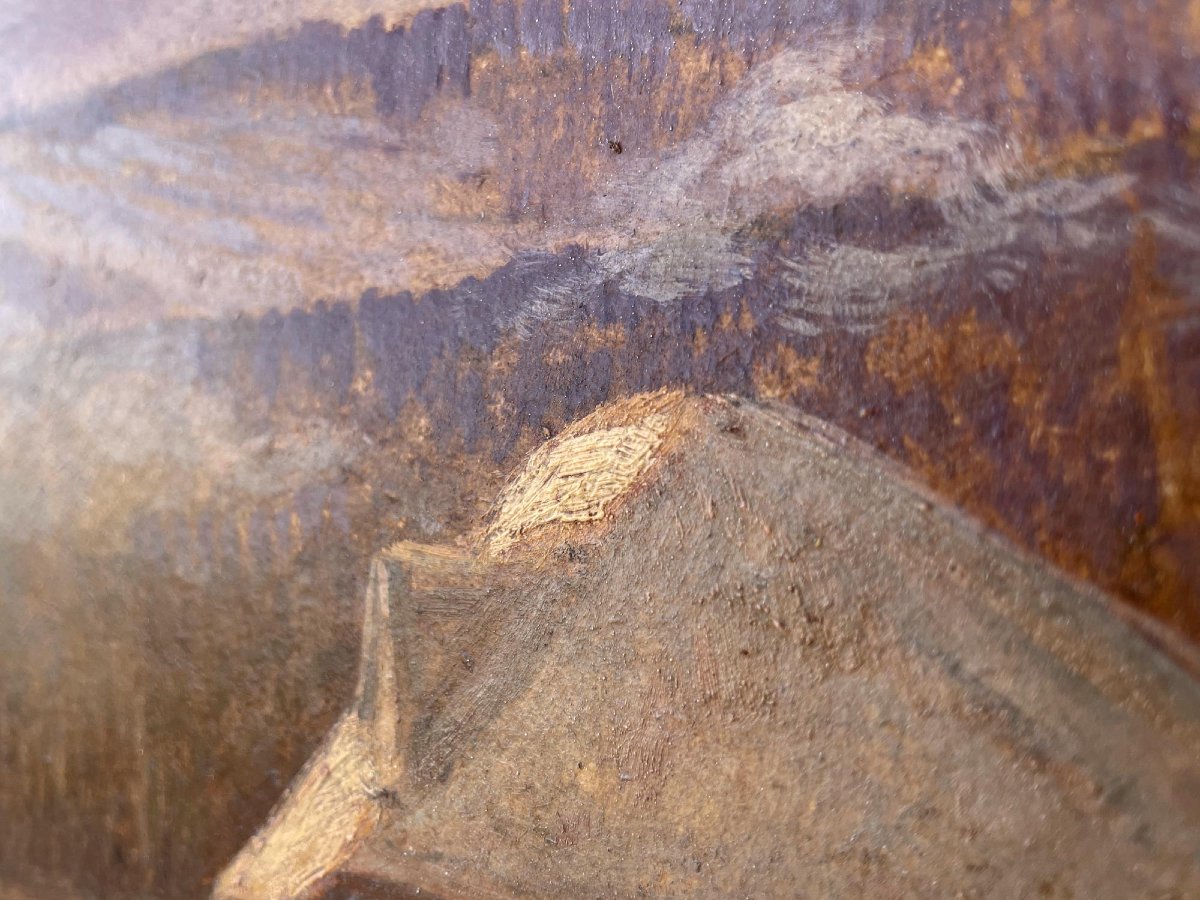 Dipinto Antico con Paesaggio Innevato -photo-7