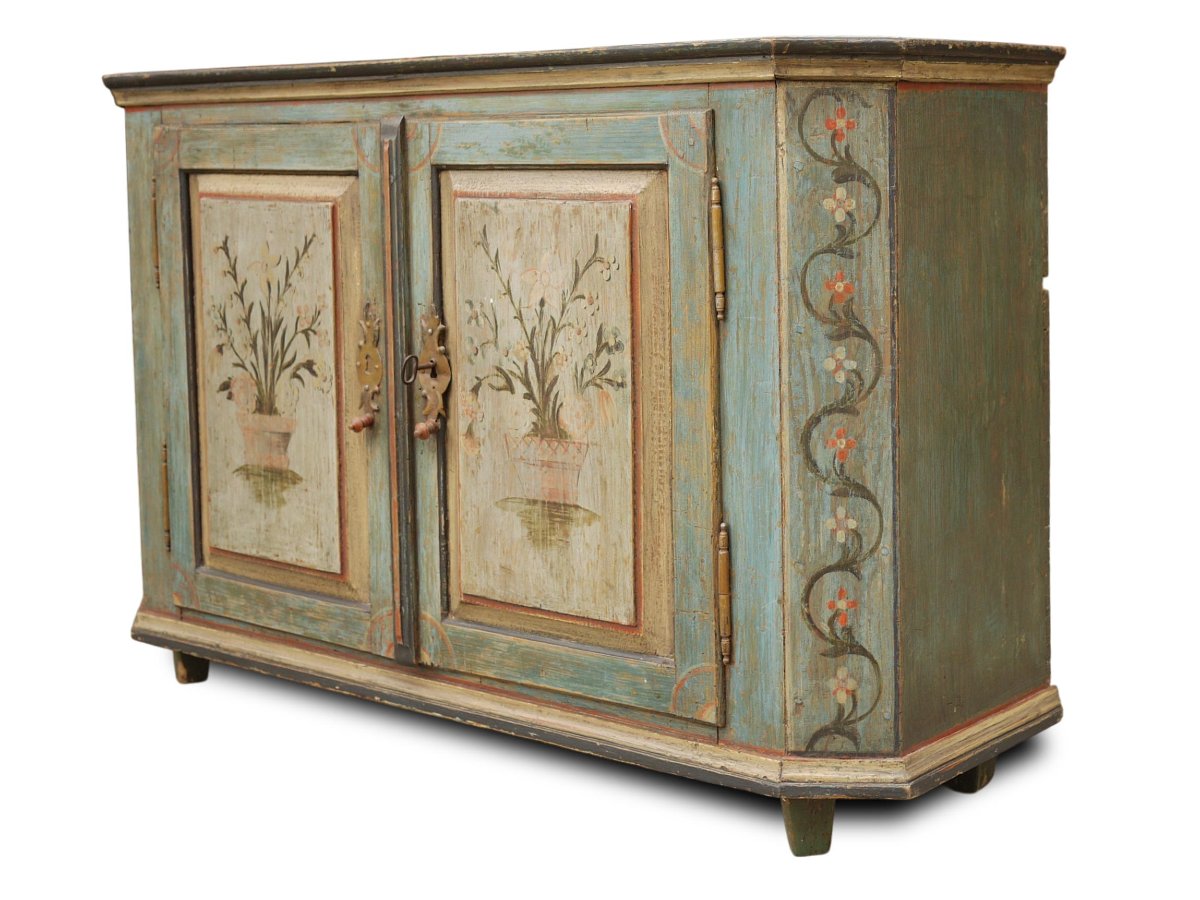 Credenza Tirolese Dipinta, epoca 1820 circa-photo-3