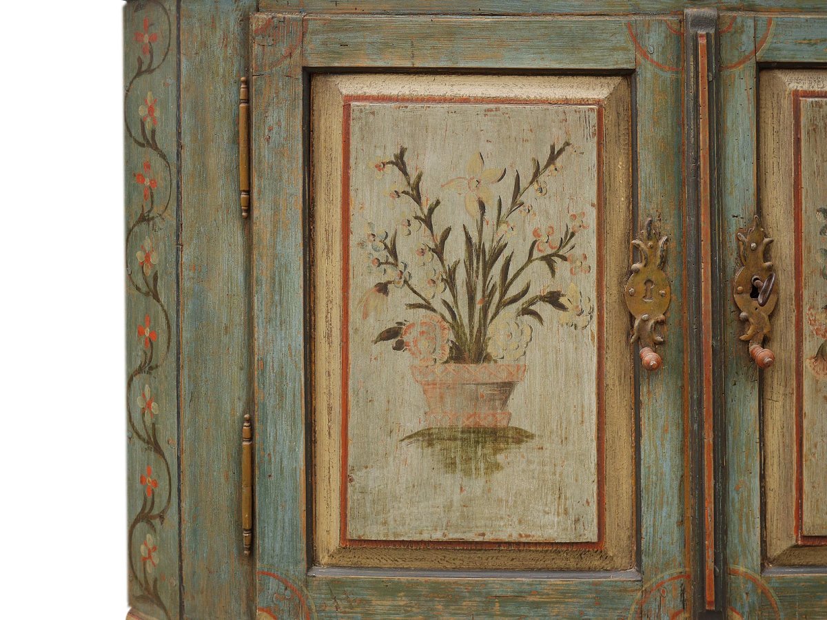 Credenza Tirolese Dipinta, epoca 1820 circa-photo-4
