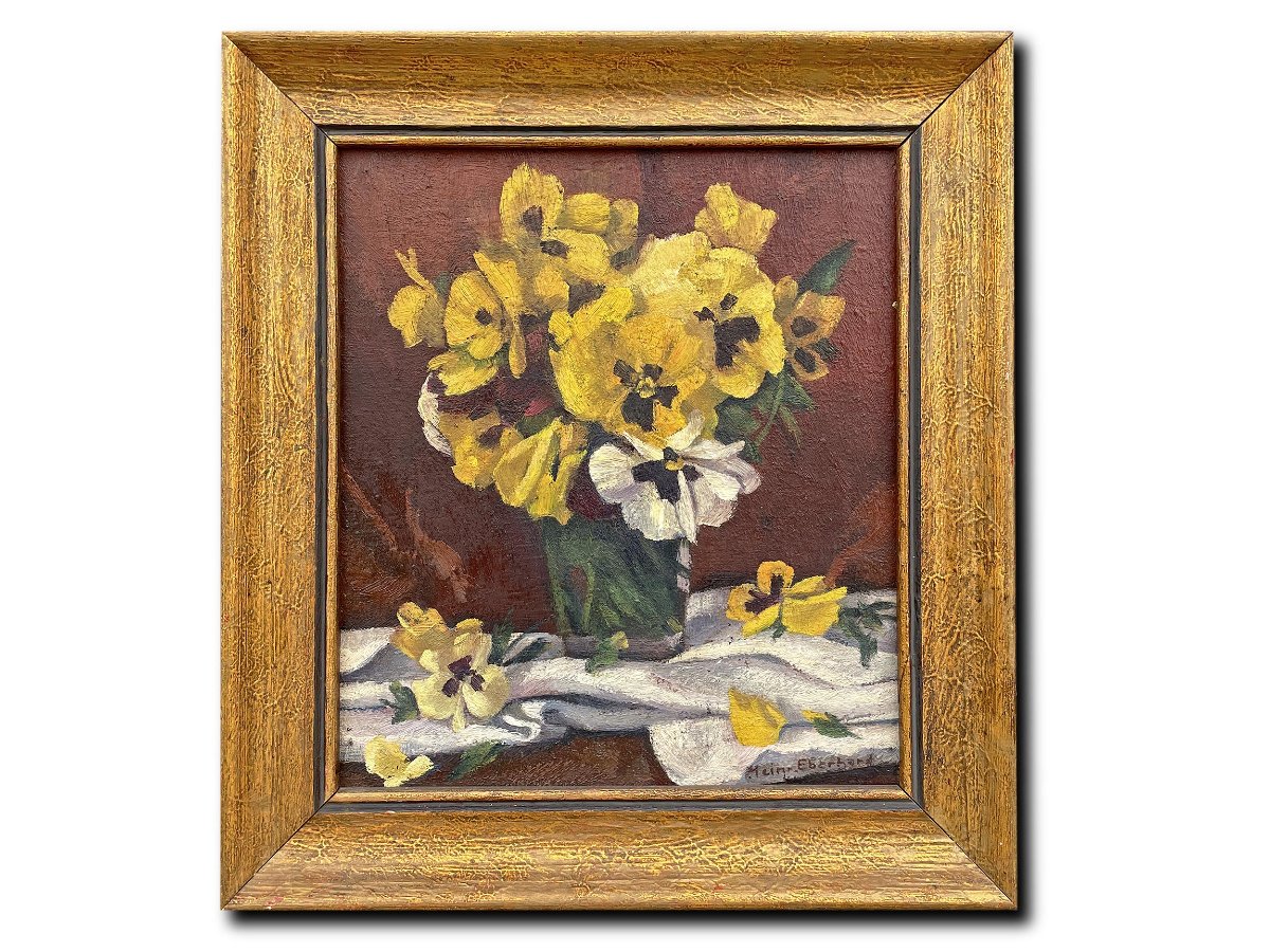 Dipinto a Olio con Fiori – Viole del Pensiero – Natura Morta Floreale Dipinto a olio con fiori 
