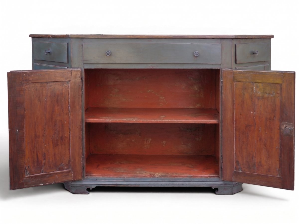 Credenza Italiana dipinta a quattro porte-photo-4