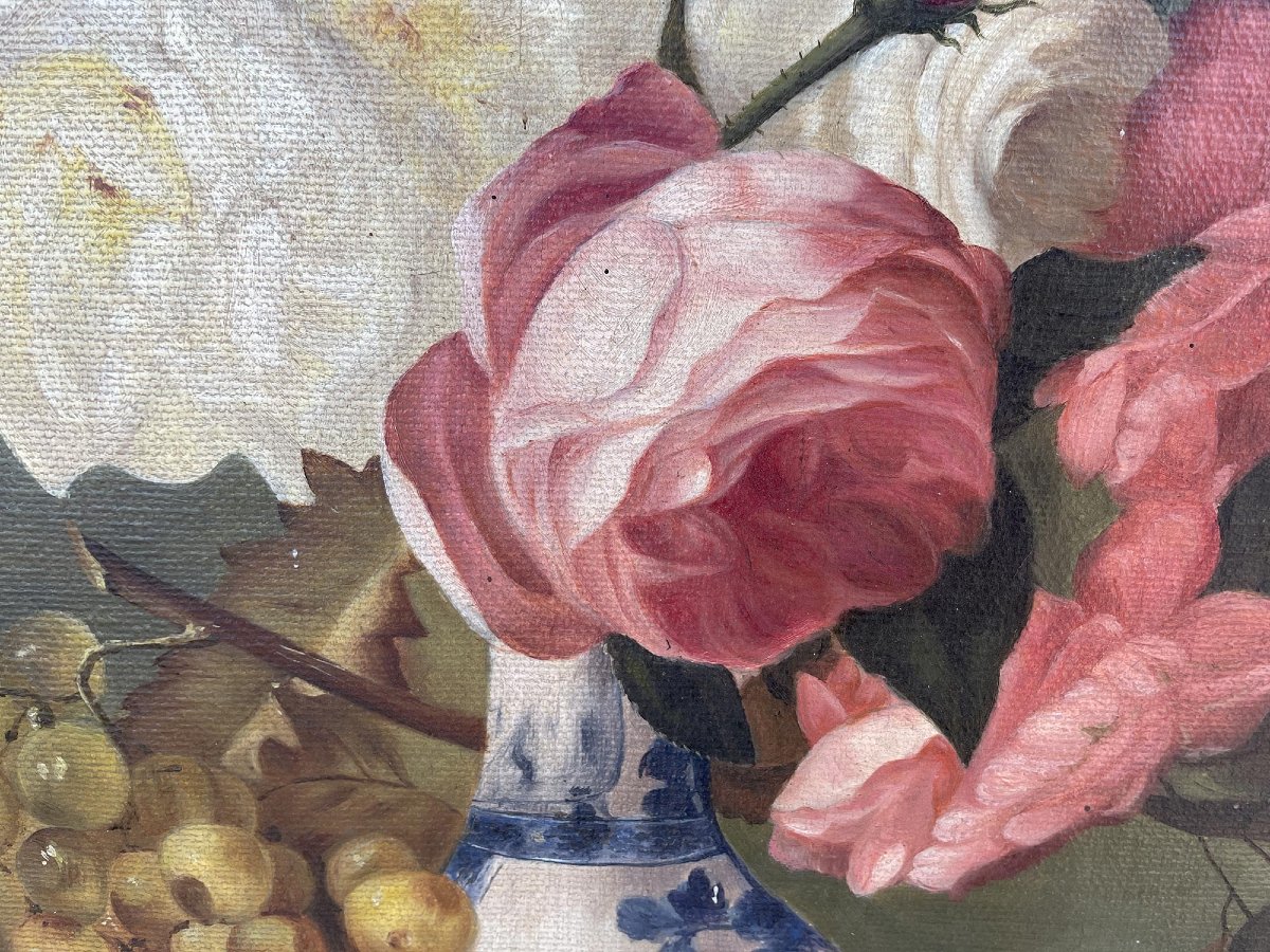 Natura morta con rose e frutta-photo-3