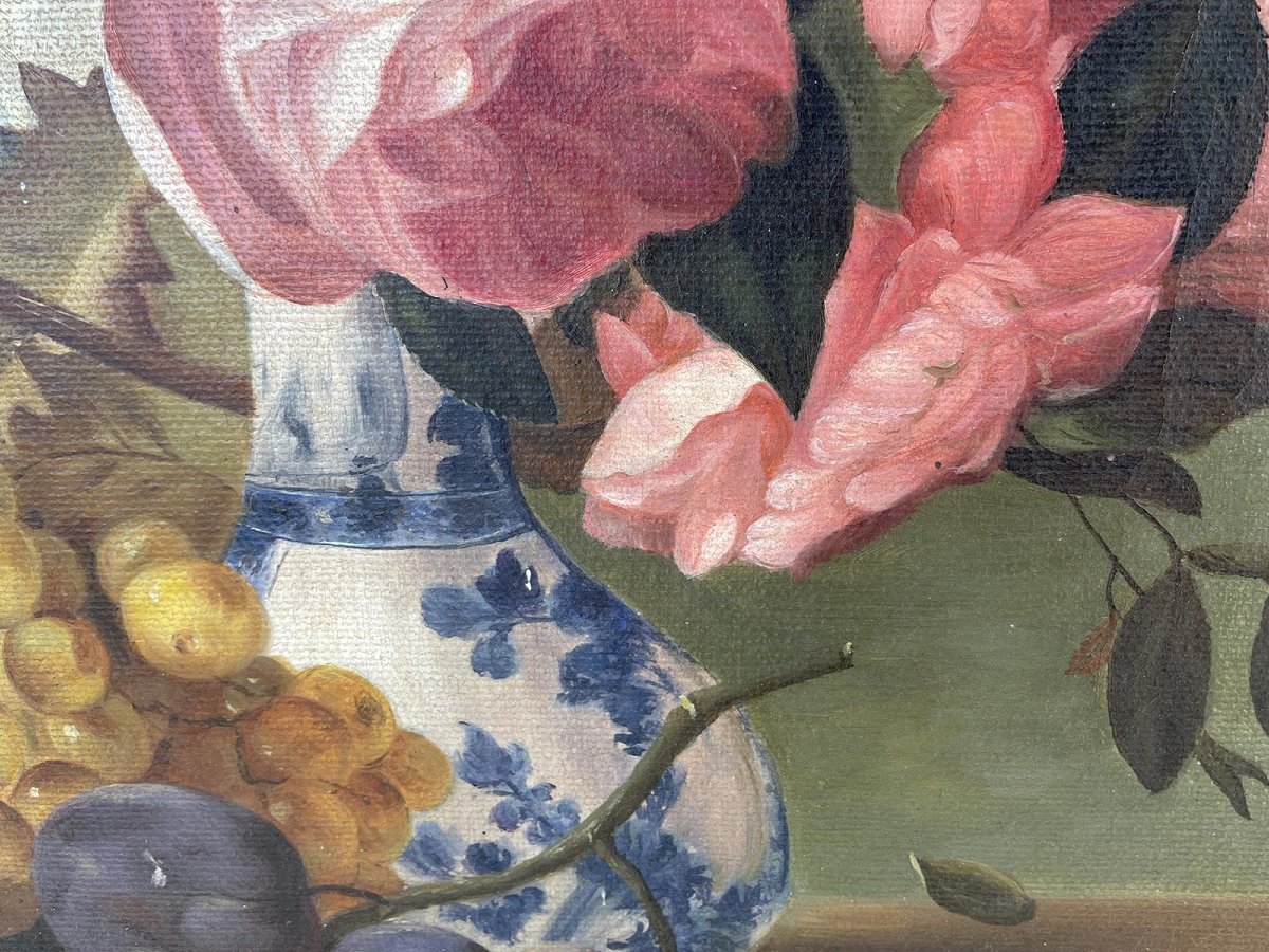 Natura morta con rose e frutta-photo-3