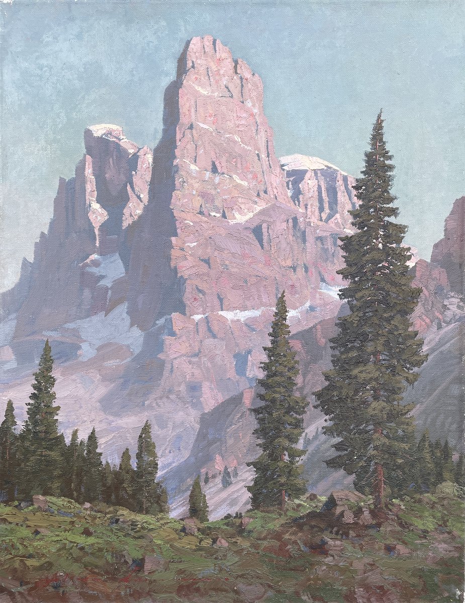 Crozzon di Brenta, Olio su tela, 1930 circa, Dipinti Antichi-photo-2