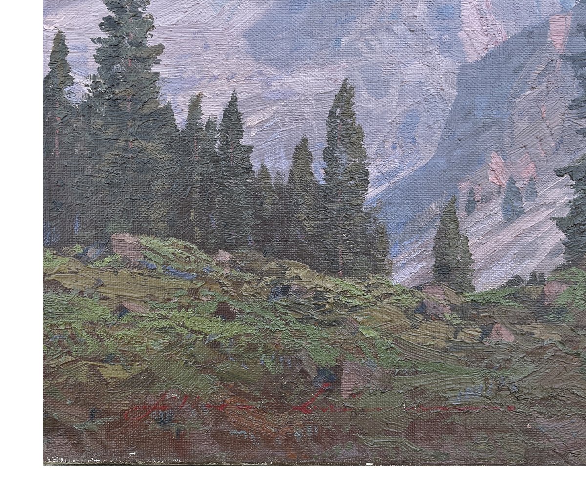 Crozzon di Brenta, Olio su tela, 1930 circa, Dipinti Antichi-photo-4
