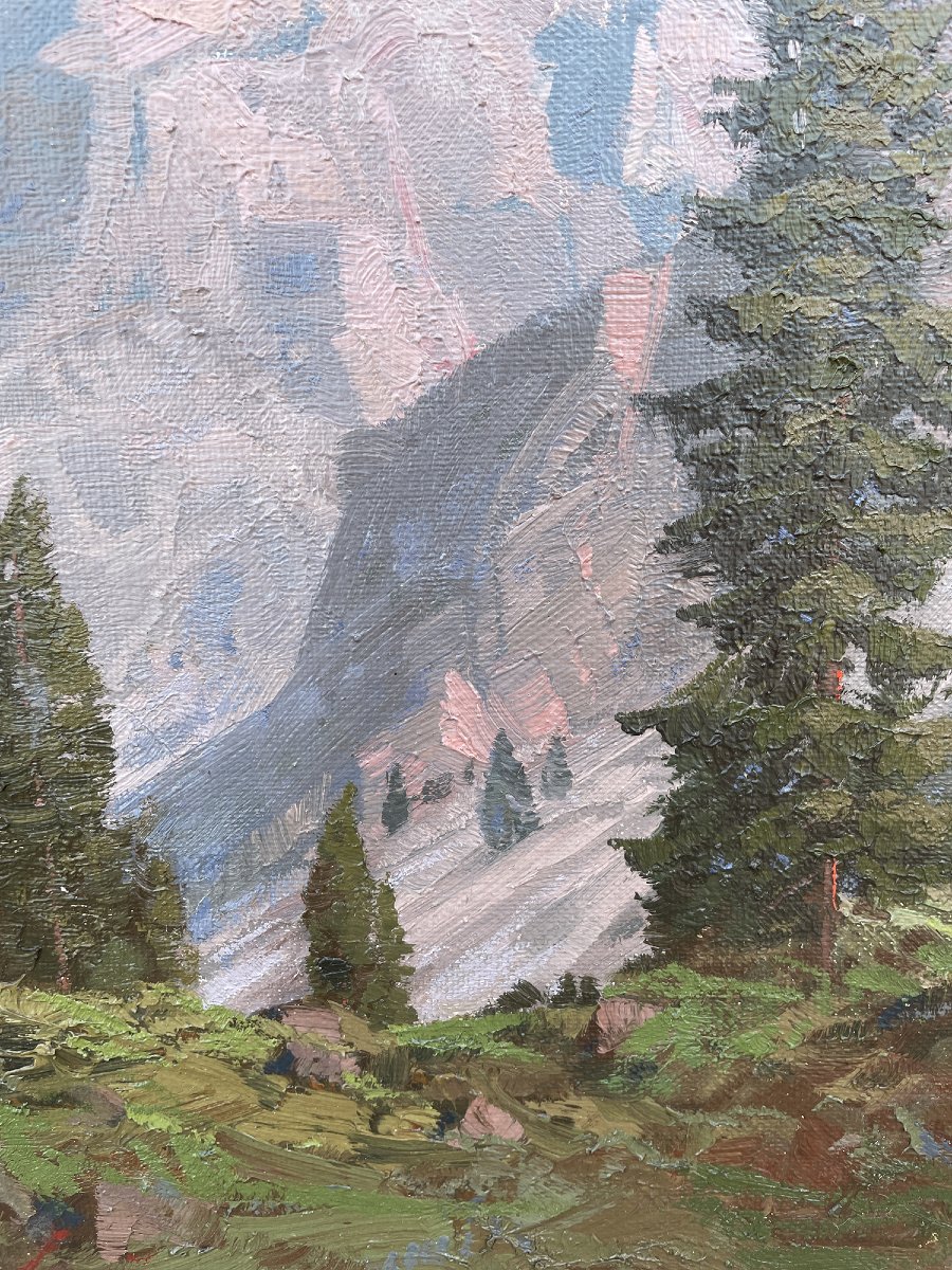 Crozzon di Brenta, Olio su tela, 1930 circa, Dipinti Antichi-photo-6