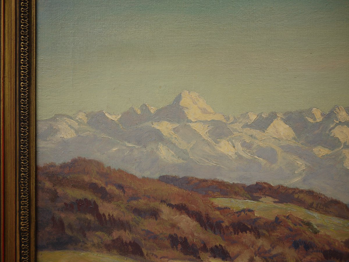 Paesaggio Alpino Estivo - Olio su tela -photo-1