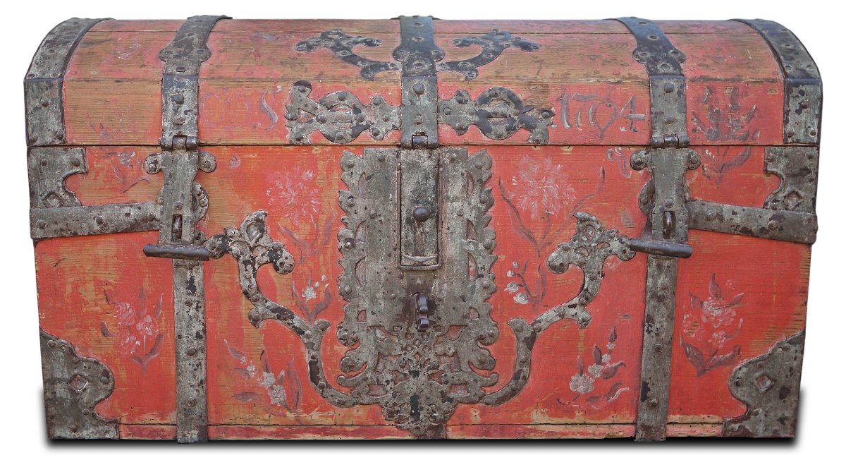 Baule dipinto datato 1704-photo-2