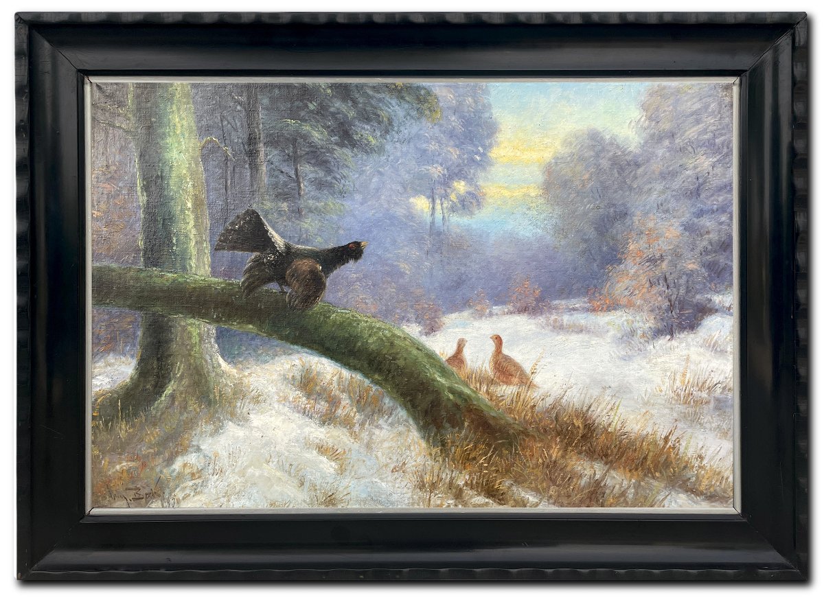 Paesaggio Invernale con Gallo Cedrone