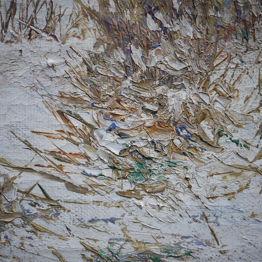 Peinture à l'Huile Faisans Dans La Neige-photo-6