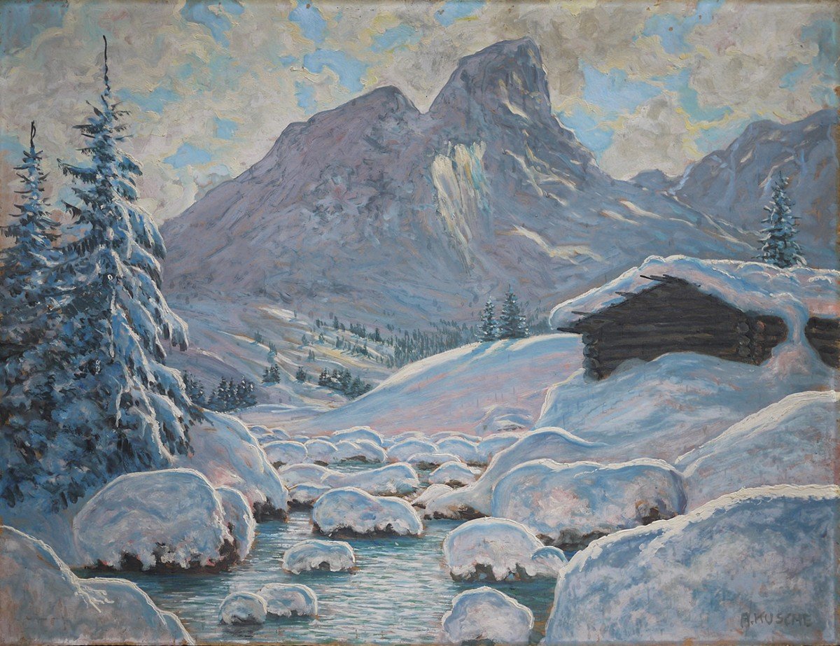 Hiver Au Tyrol, Paysage Enneigé - Alfred Kusche-photo-4