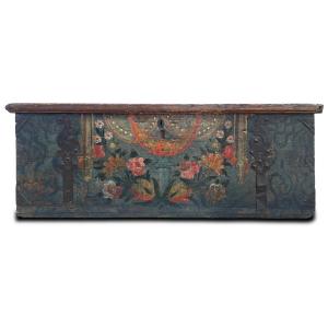 Antica Cassapanca Dipinta con Fiori