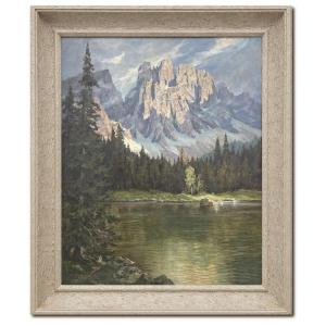 Dipinto Antico "Karersee", Max Pistorius