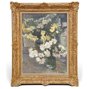 Natura Morta con Margherite e Garofani - Charles Swyncop (1895-1970)