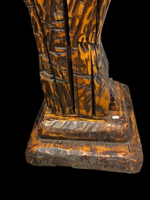 scultura in legno tenero con terminale dorato-photo-4