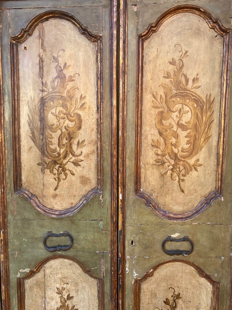Serie di 2 porte a 2 ante ciascuna in legno dipinto,Marche-photo-2