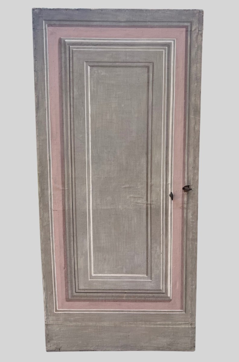 porta dipinta su tela su entrambe le facciate di origine toscana-photo-2
