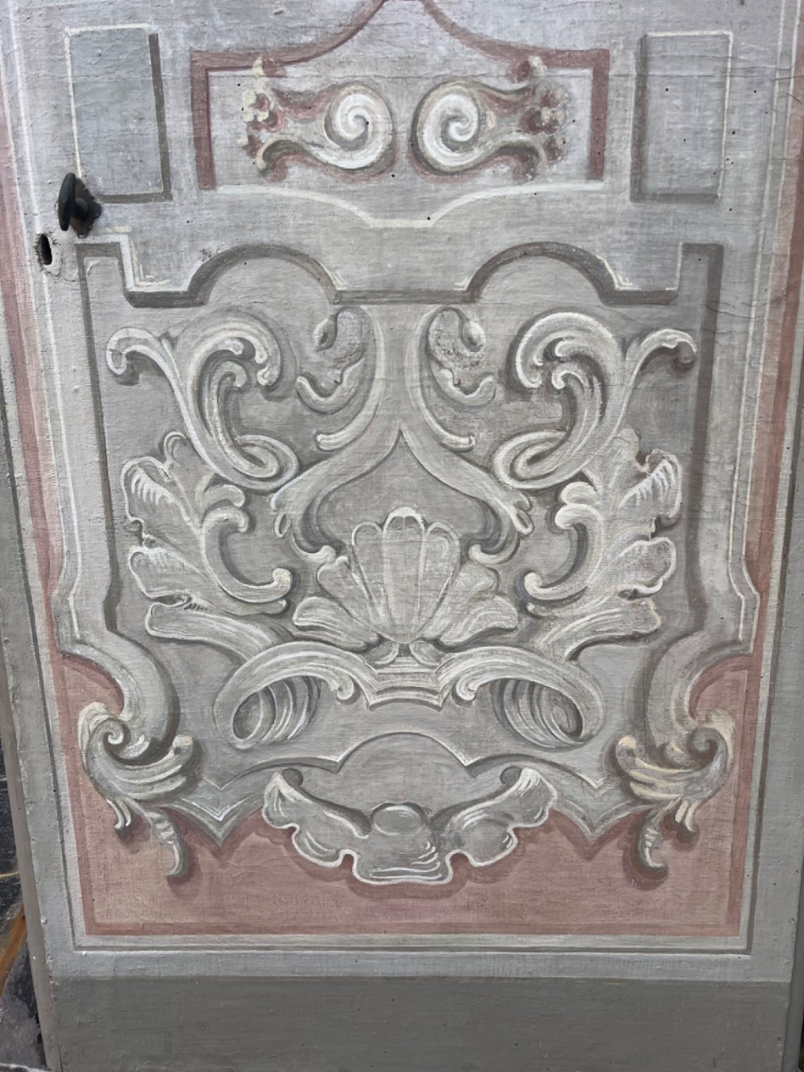 porta dipinta su tela su entrambe le facciate di origine toscana-photo-4
