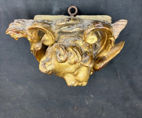 Putto in legno intagliato e dorato-photo-4