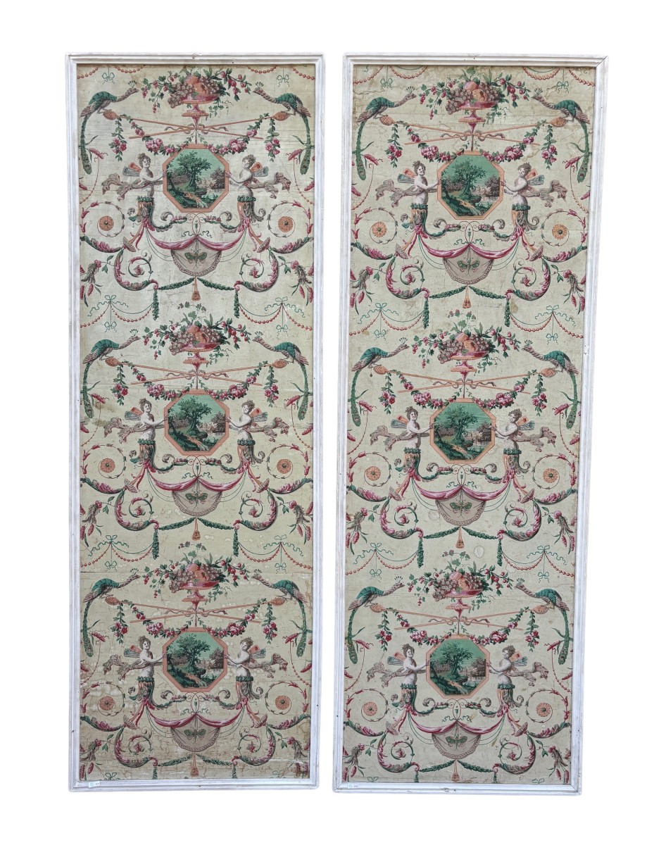 2 pannelli in papier peinte applicati su faesite