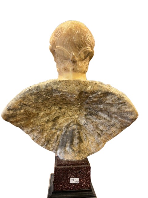 Busto in marmi diversi con basetta in porfido (non coeva )-photo-4