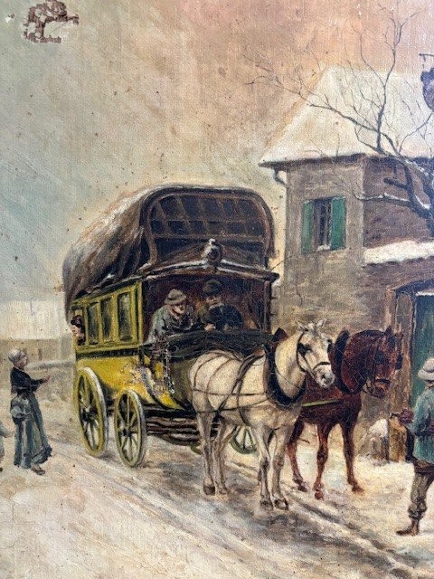 Dipinto olio su tela firmato e datato " A. Chatrou 1895" ( piccole mancanze )-photo-1