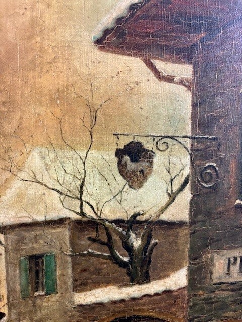 Dipinto olio su tela firmato e datato " A. Chatrou 1895" ( piccole mancanze )-photo-2