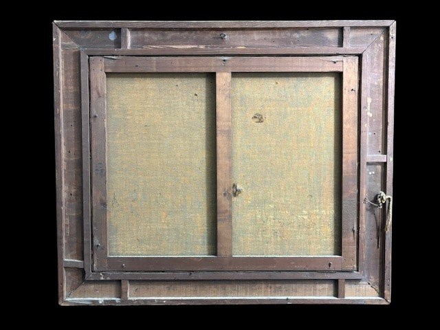 Dipinto olio su tela firmato e datato " A. Chatrou 1895" ( piccole mancanze )-photo-3