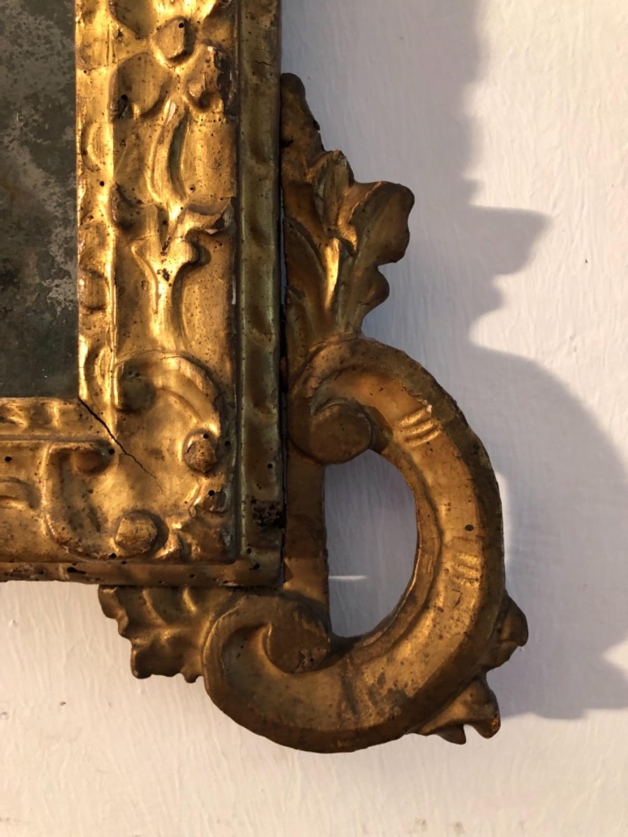 Specchiera in legno intagliato e dorato-photo-1