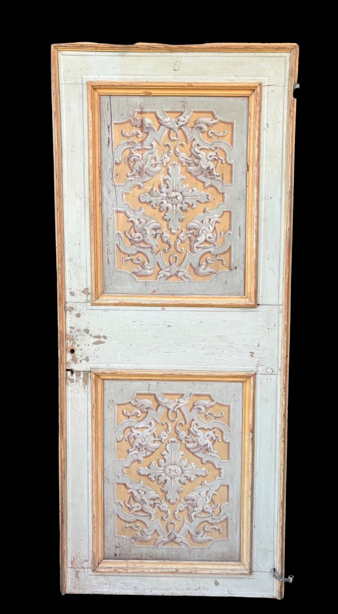 Porta ad un battente in lacca originale di area marchigiana