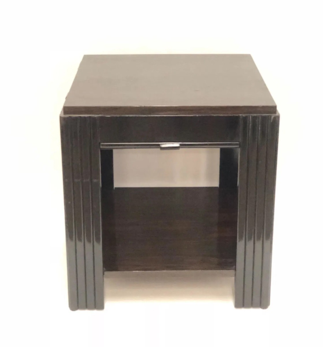 Tavolino art decò con ripiani laterali estraibili-photo-2