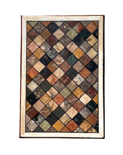 Tavolino con piano a tarsie di marmi policromi-photo-2