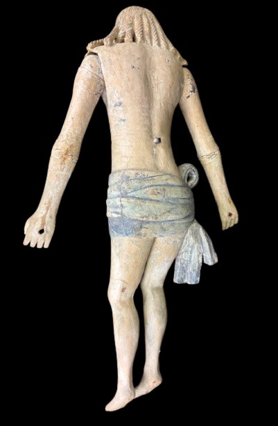 Scultura in legno laccato rfaffigurante Cristo, con braccia snodabili-photo-4