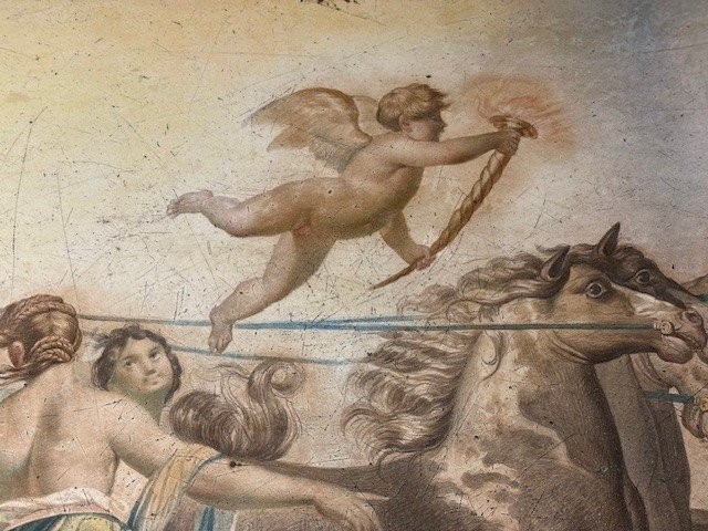 Piano in scagliola policroma raffigurante il Carro di Aurora-photo-2