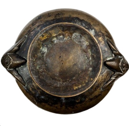 Brocca in bronzo con doppia impugnatura a figura umana-photo-3